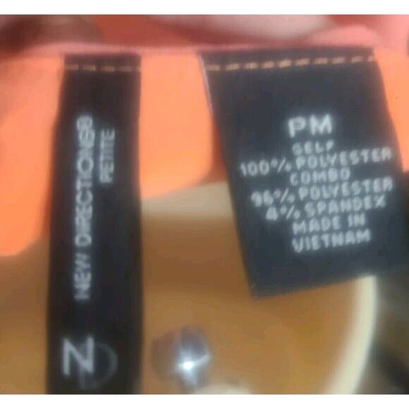 Women's Sheer Overlay Dress - Petite Medium- Coral- New Direction - Picture 6 of 7